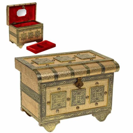 Caja-Joyero Alexandra House Living Dorado Aluminio Madera MDF 17 x 13