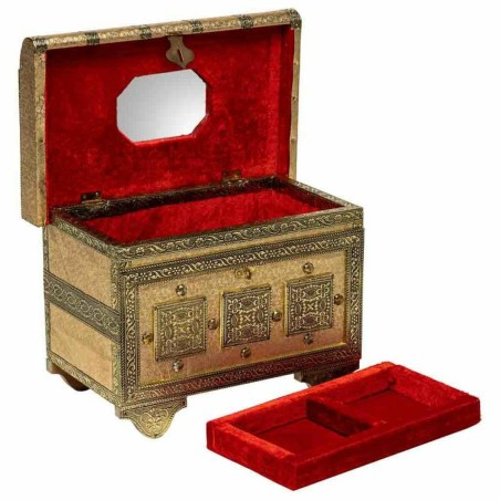 Jewelry box Alexandra House Living Golden Aluminium MDF Wood 17 x 13 x
