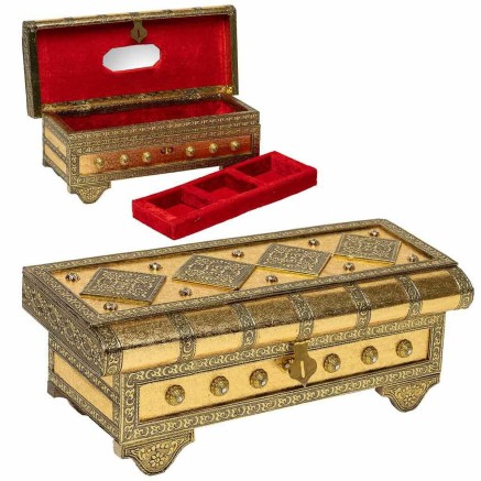 Boîte à bijoux Alexandra House Living Doré Aluminium Bois MDF 14 x