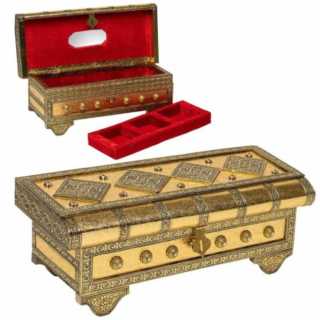 Caja-Joyero Alexandra House Living Dorado Aluminio Madera MDF 14 x 12