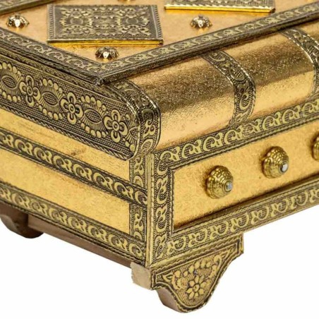 Box-Schmuckkästchen Alexandra House Living Gold Aluminium Holz MDF 14