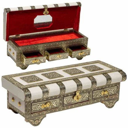 Jewelry box Alexandra House Living White Aluminium MDF Wood 13 x 12 x
