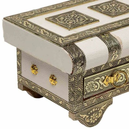Caja-Joyero Alexandra House Living Blanco Aluminio Madera MDF 13 x 12