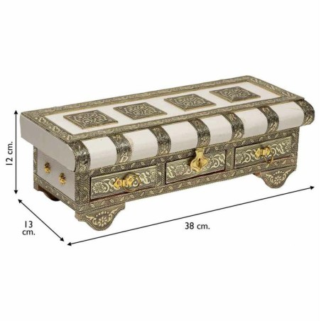 Box-Schmuckkästchen Alexandra House Living Weiß Aluminium Holz MDF 1