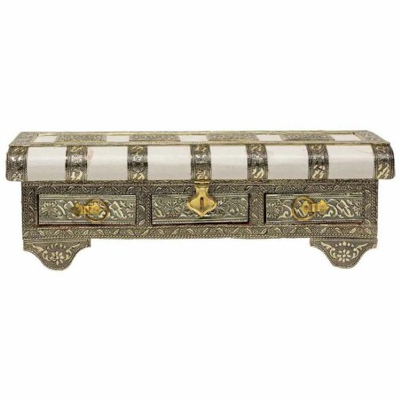 Caja-Joyero Alexandra House Living Blanco Aluminio Madera MDF 13 x 12