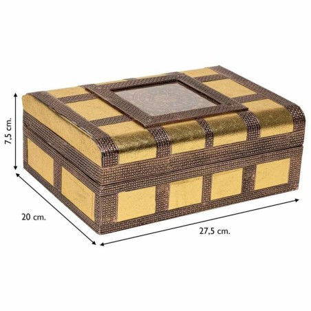 Boîte à bijoux Alexandra House Living Doré Aluminium Bois MDF 20 x