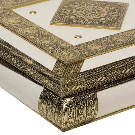 Caja-Joyero Alexandra House Living Blanco Aluminio Madera MDF 25 x 6 x
