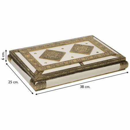 Caja-Joyero Alexandra House Living Blanco Aluminio Madera MDF 25 x 6 x