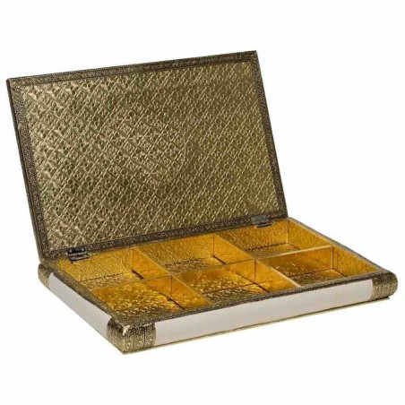 Jewelry box Alexandra House Living White Aluminium MDF Wood 25 x 6 x 3