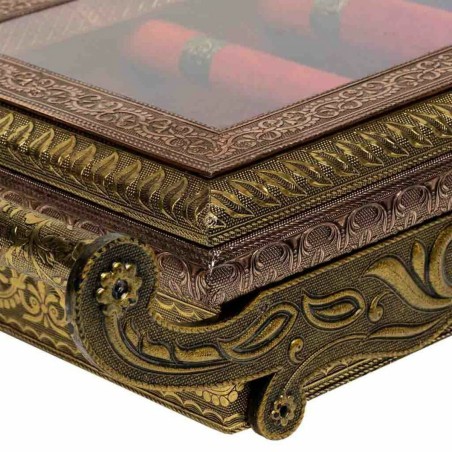 Caja-Joyero Alexandra House Living Cobre Vidrio Aluminio Madera MDF 25