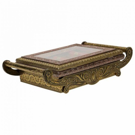 Caja-Joyero Alexandra House Living Cobre Vidrio Aluminio Madera MDF 25