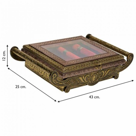 Boîte à bijoux Alexandra House Living Cuivre verre Aluminium Bois MD