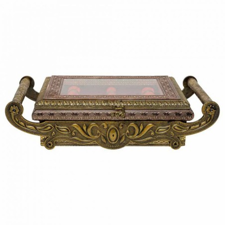 Caja-Joyero Alexandra House Living Cobre Vidrio Aluminio Madera MDF 25