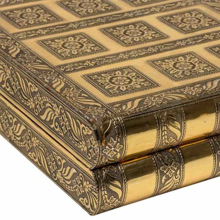 Caja-Joyero Alexandra House Living Dorado Aluminio Madera MDF 15 x 7 x 2