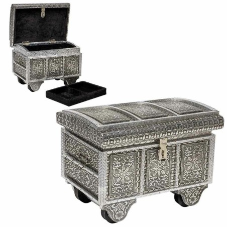 Caja-Joyero Alexandra House Living Plateado Aluminio Madera MDF 20 x 2