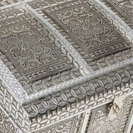 Scatola-Portagioie Alexandra House Living Argentato Alluminio Legno MD