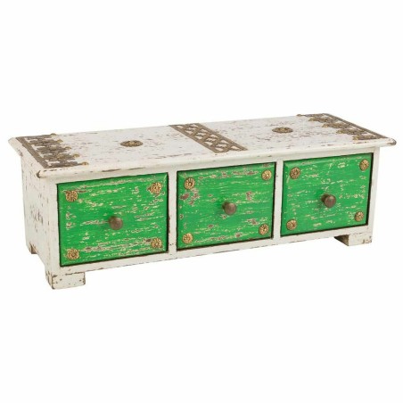 Box-Schmuckkästchen Alexandra House Living Weiß grün Messing Holz M