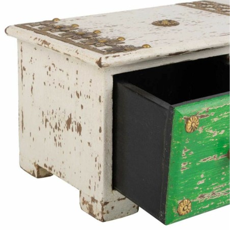 Box-Schmuckkästchen Alexandra House Living Weiß grün Messing Holz M