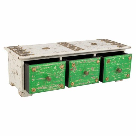 Box-Schmuckkästchen Alexandra House Living Weiß grün Messing Holz M