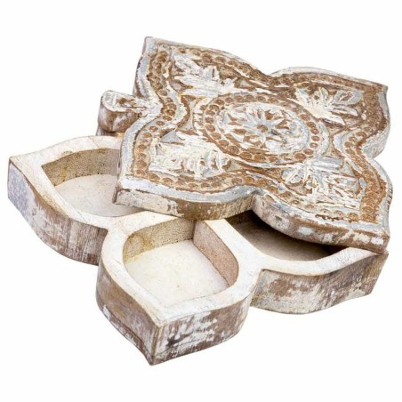 Scatola-Portagioie Alexandra House Living Bianco Grigio Legno di mango