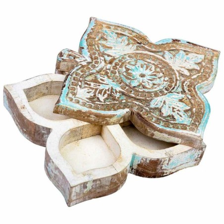 Scatola-Portagioie Alexandra House Living Azzurro Grigio Legno di mang