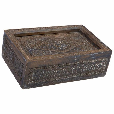 Box-Schmuckkästchen Alexandra House Living Weiß Grau Mango-Holz 20 x