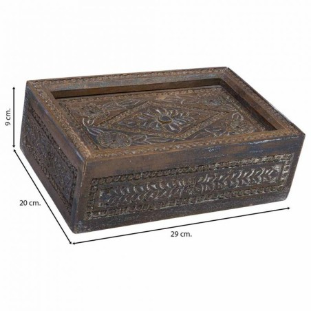 Caja-Joyero Alexandra House Living Blanco Gris Madera de mango 20 x 9