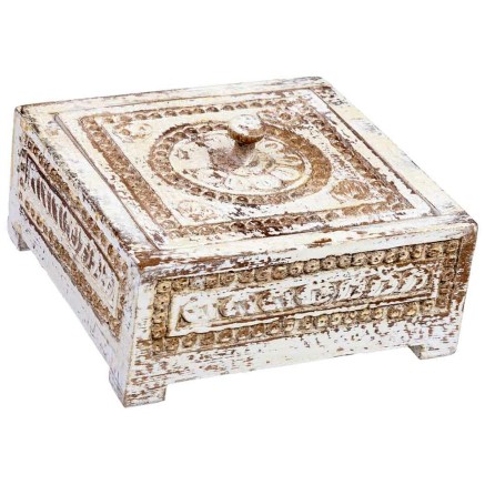 Box-Schmuckkästchen Alexandra House Living Weiß Grau Mango-Holz 19 x