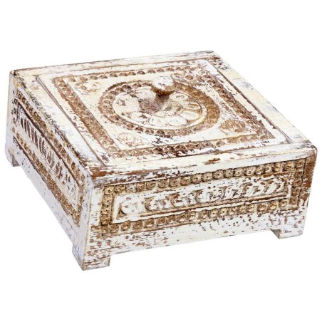 Caja-Joyero Alexandra House Living Blanco Gris Madera de mango 19 x 10