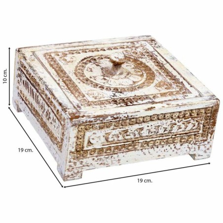 Box-Schmuckkästchen Alexandra House Living Weiß Grau Mango-Holz 19 x
