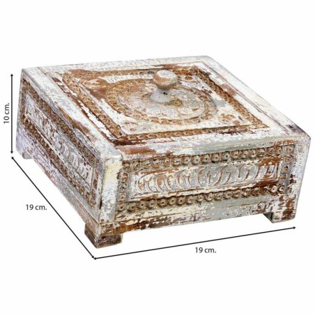 Doos-Juwelenkistje Alexandra House Living Blauw Grijs Mangohout 19 x 1
