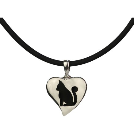 Ciondolo Donna Pet Zen 15 X 16 MM Nero Argentato