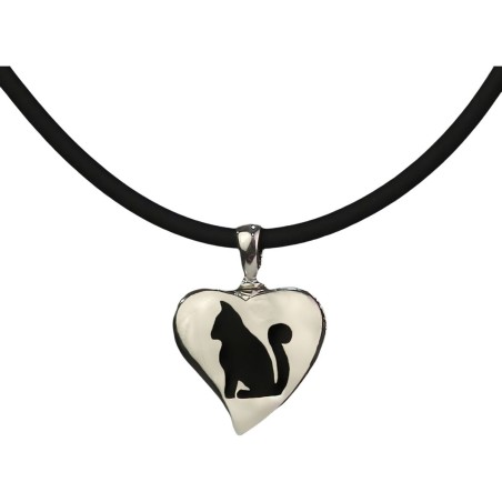 Damenanhänger Pet Zen 15 X 16 MM Schwarz Silberfarben