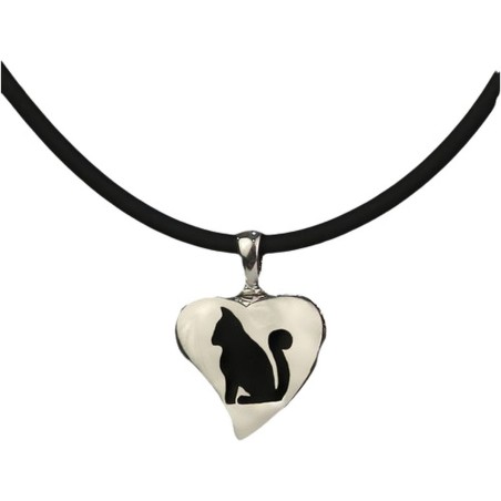 Ciondolo Donna Pet Zen 15 X 16 MM Nero Argentato