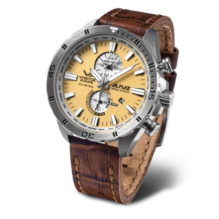 Herrenuhr Vostok Beige (Ø 47 mm)