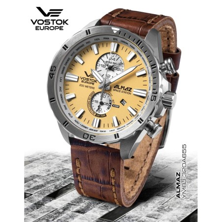 Horloge Heren Vostok Beige (Ø 47 mm)