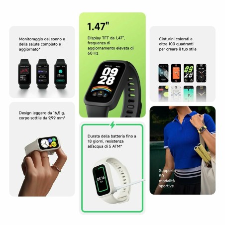 Bracelet d'activités Xiaomi SM BAND9 ACT BK Noir 1,47"