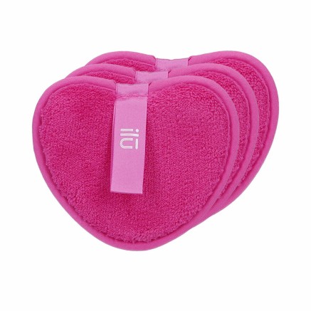 Discos Desmaquillantes Ilū  Reutilizable Corazón Rosa (3 Unidades)