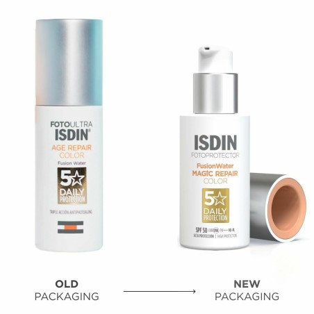 Zonnebrandcrème met Kleur Isdin Fusion Water Magic Repair Spf 50 50 m