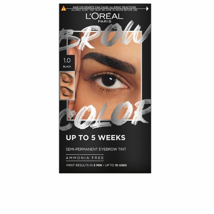 Tinte para Cejas L'Oreal Make Up BROW COLOR Nº 1.0 Black Semipermanen