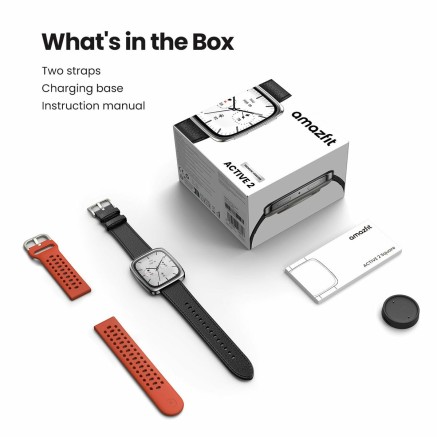 Smartwatch Amazfit ACTIVE 2 SQUARE Nero Acciaio 1,75" 2