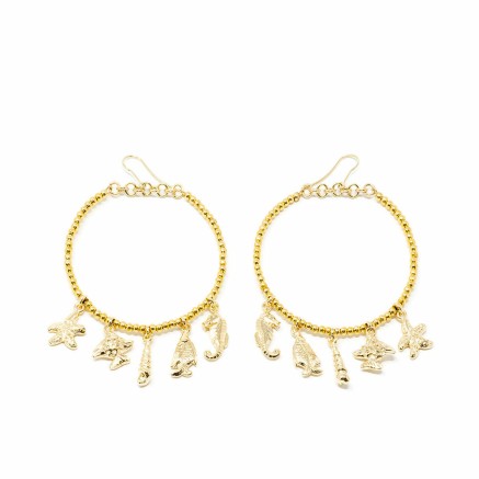 Oorbellen Dames Shabama Formentor Blik Verguld 6 cm
