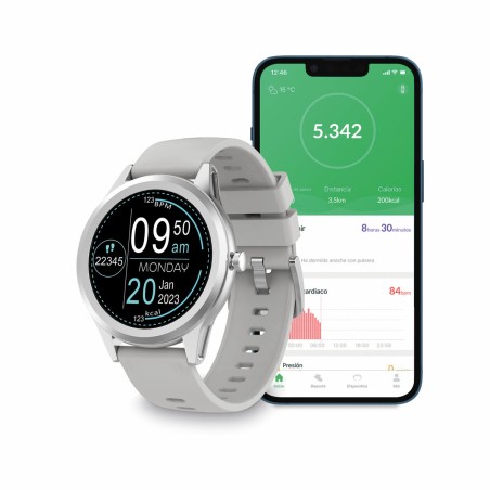 Smartwatch KSIX Globe Zilverkleurig