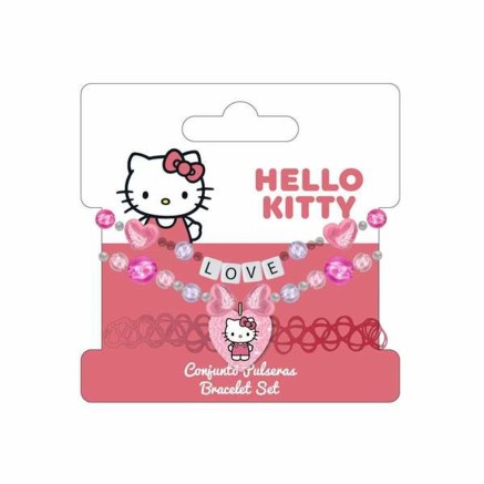 Pulsera Niña Hello Kitty Fucsia 3 Piezas 2