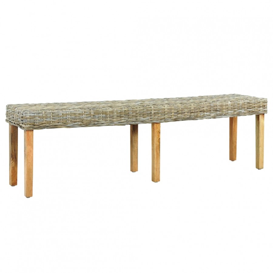 Banc 160 cm Rotin naturel kubu et...