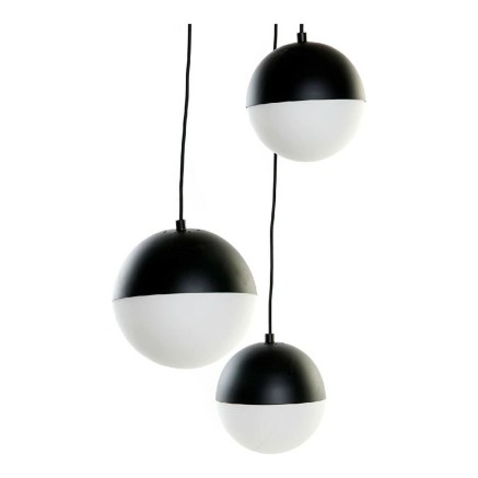 Plafondlamp DKD Home Decor Wit Zwart Metaal Kristal 220 V (40 x 40 x 8