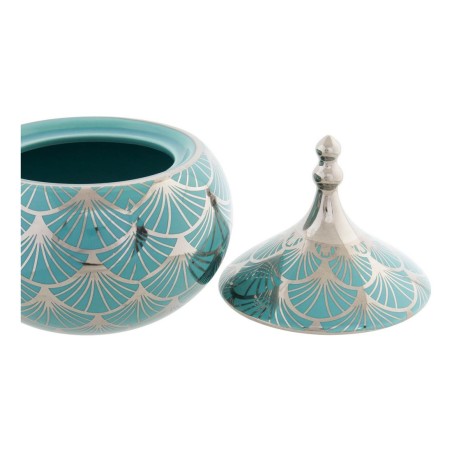 Doos-Juwelenkistje DKD Home Decor Porselein Turkoois 14 x 14 x 17 cm