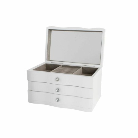 Doos-Juwelenkistje DKD Home Decor 27 x 18 x 16 cm Wit Hout MDF