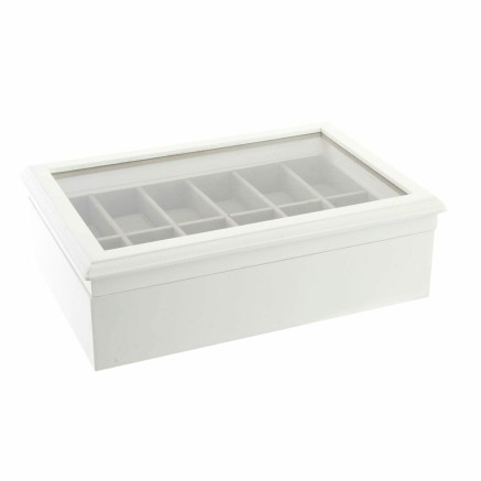 Caja-Joyero DKD Home Decor 102182 Relojes 28 x 19 x 9 cm Cristal Blanc