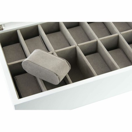 Caja-Joyero DKD Home Decor 102182 Relojes 28 x 19 x 9 cm Cristal Blanc
